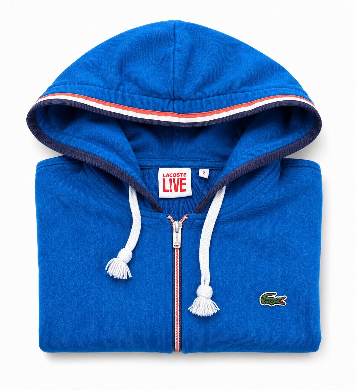 Lacoste Live Hoodie met rits - Blauw maat XS, Ophalen of Verzenden, Gedragen, Maat 36 (S), Blauw