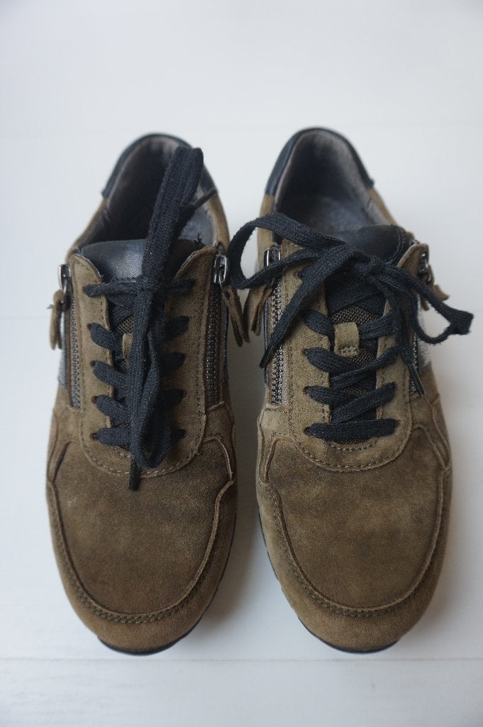 Gabor Comfort Optifit sneakers groen suède leer mt 3,5 = 36, Gabor, Ophalen of Verzenden, Groen, Sneakers of Gympen