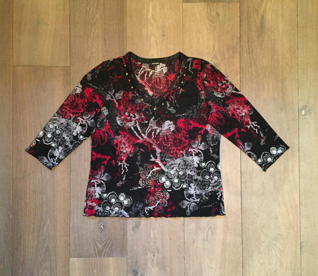 Nieuwe (blouse) top met V-hals Gerry Weber; mt large (40/42), Kleding | Dames, Tops, Nieuw, Maat 42/44 (L), Overige kleuren, Lange mouw