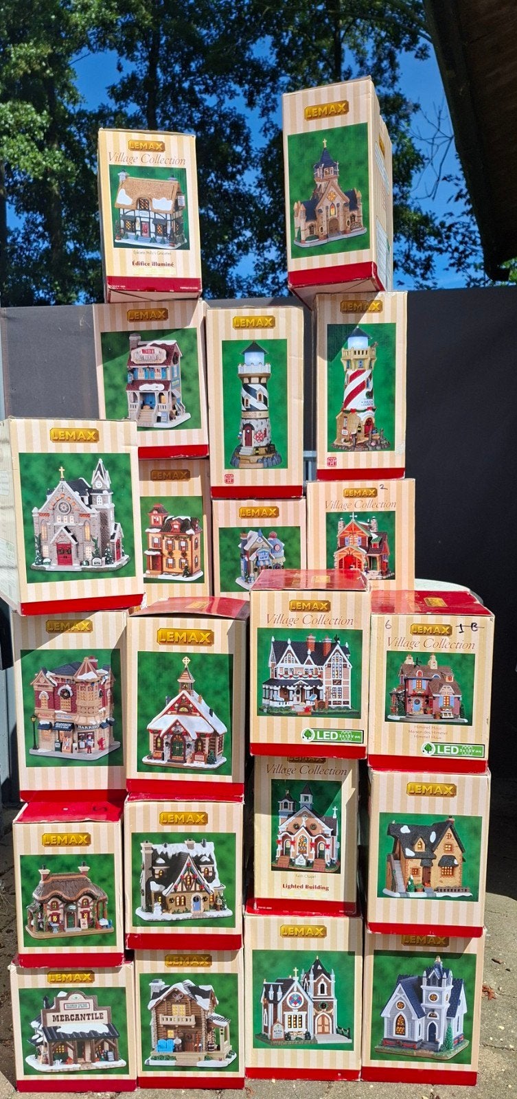 Partij van 21 Lemax Huizen, zie omschrijving., Diversen, Kerst, Ophalen
