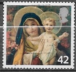 GB 42p. Kerstzegel - Maria met kind - 2005, Postzegels en Munten, Postzegels | Europa | UK, Verzenden, Gestempeld