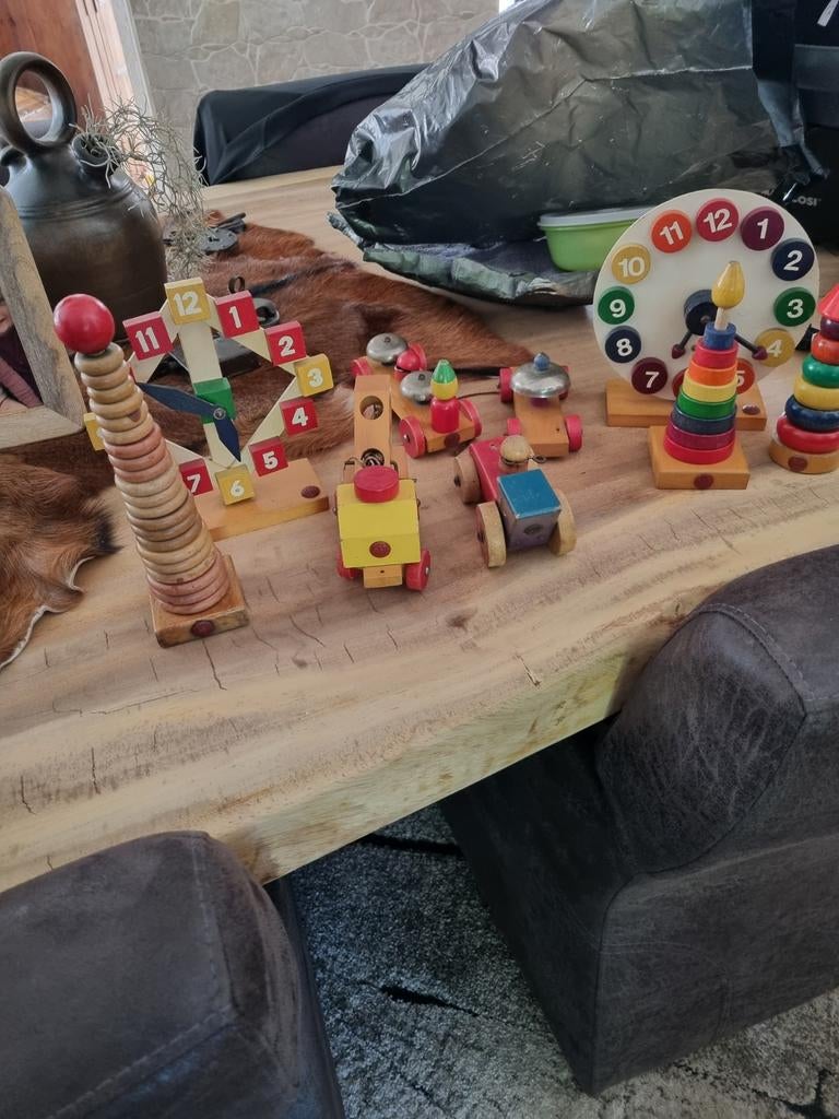 Oud houten SIO speelgoed met origineel embleem, Ophalen of Verzenden, Gebruikt, Overige typen