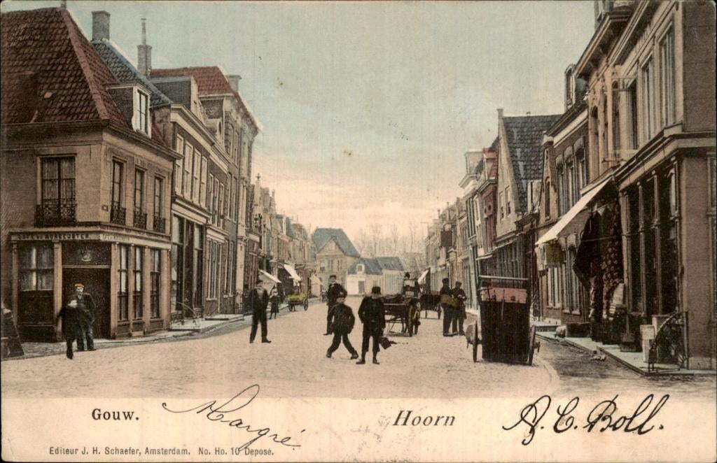 Hoorn - Gouw - straat, Ophalen of Verzenden, Voor 1920, Gelopen, Noord-Holland