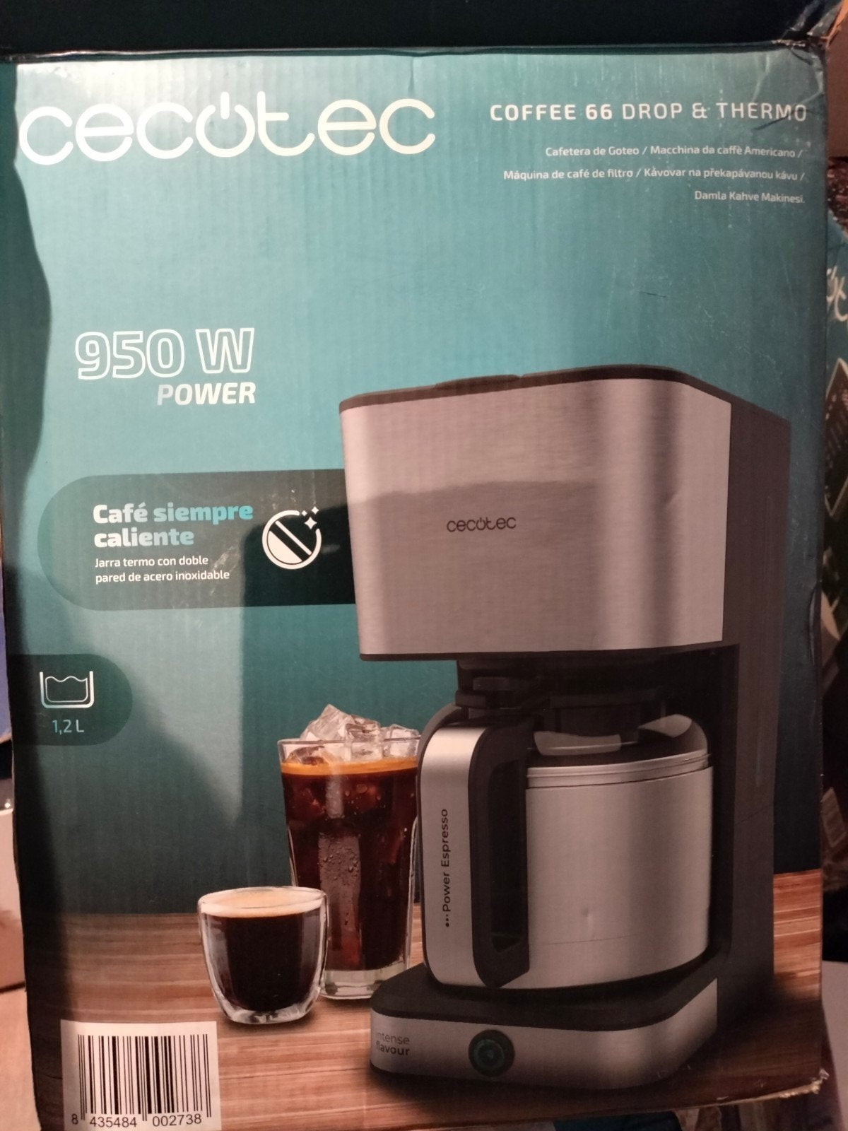 Cecotec Koffiezetapparaat 950W - Coffee 66 Drop & Thermo, 10 kopjes of meer, Gemalen koffie, Ophalen of Verzenden, Koffiemachine