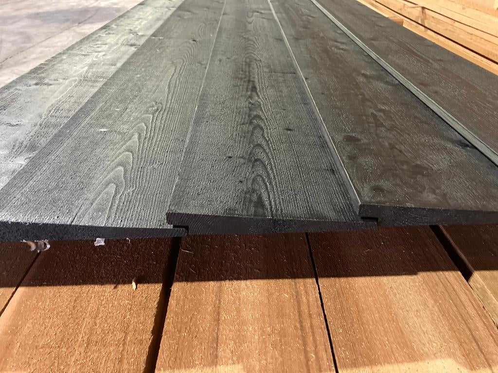 Zwarte potdekselplanken–zweeds rabat–schutting–9/25x175mm, Ophalen, Overige typen, Nieuw, Hardhout