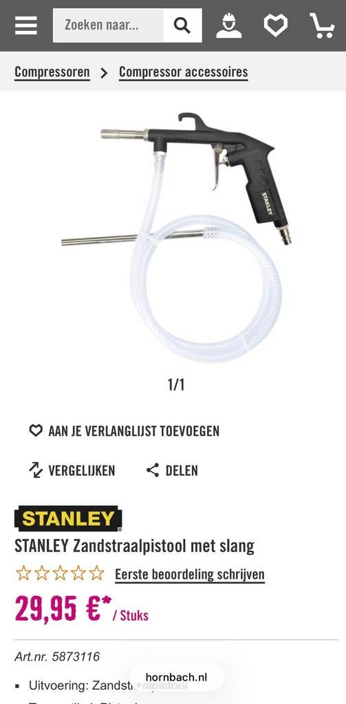 Zandstraal pistool, Ophalen of Verzenden, Zo goed als nieuw, Vergrootglas of Loep