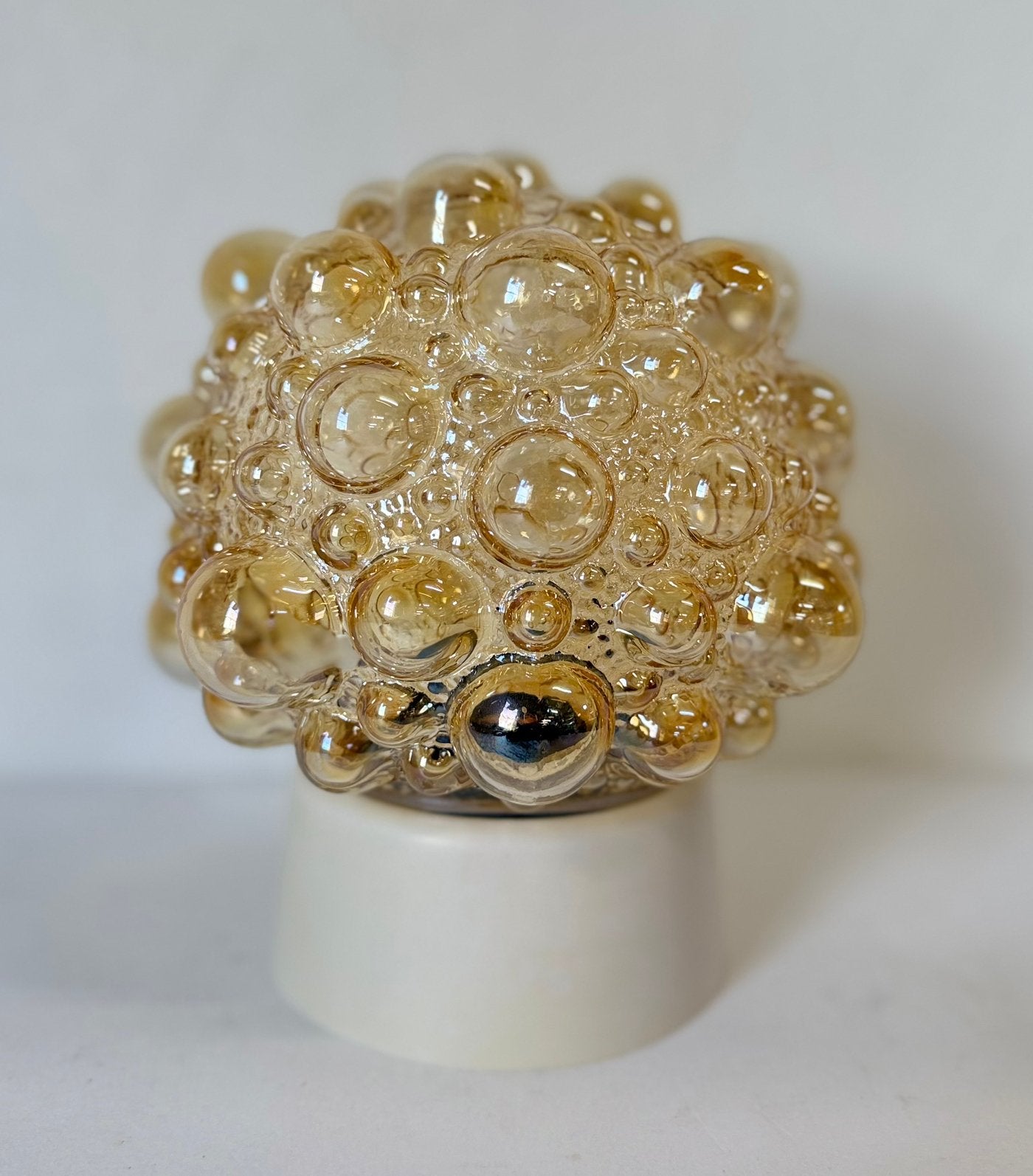 Helena Tynell Glashütte Limburg amber bubbel lamp space age, Ophalen of Verzenden, Zo goed als nieuw, Glas