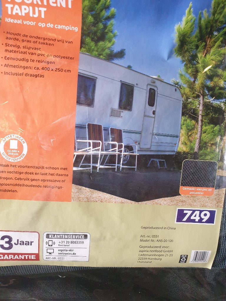 Voortenttapijt/Gronddoek 4 x 2.5 mtr, Caravans en Kamperen, Kampeeraccessoires, Zo goed als nieuw, Ophalen