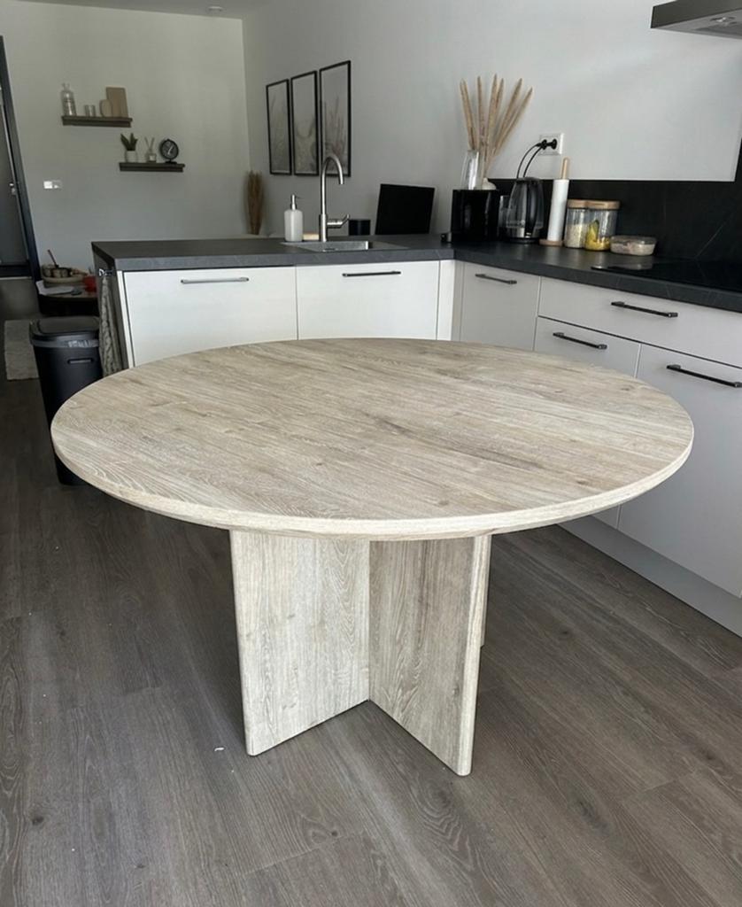 Ronde eettafel 120 cm, Huis en Inrichting, Tafels | Eettafels, Ophalen, Gebruikt, 100 tot 150 cm, Rond