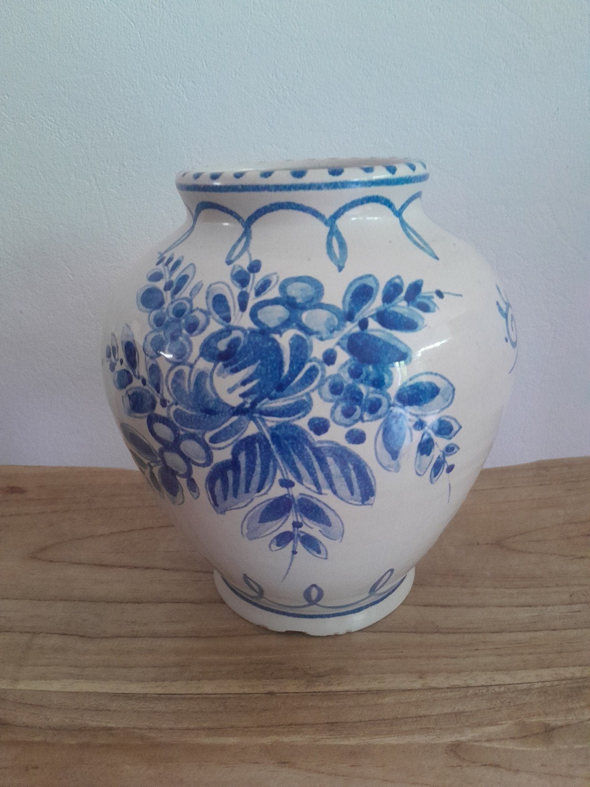 Antieke Delfts Blauwe Vaas - Handgeschilderd, Ophalen