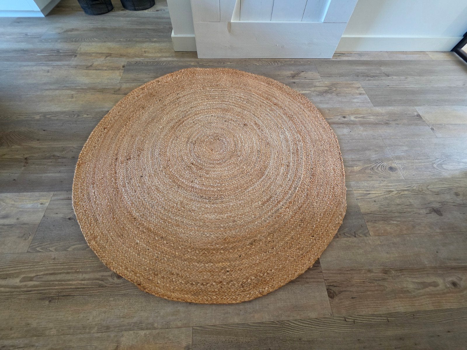 Jute vloerkleed rond 120 cm NIEUW, Beige, Rond, Nieuw, Ophalen of Verzenden