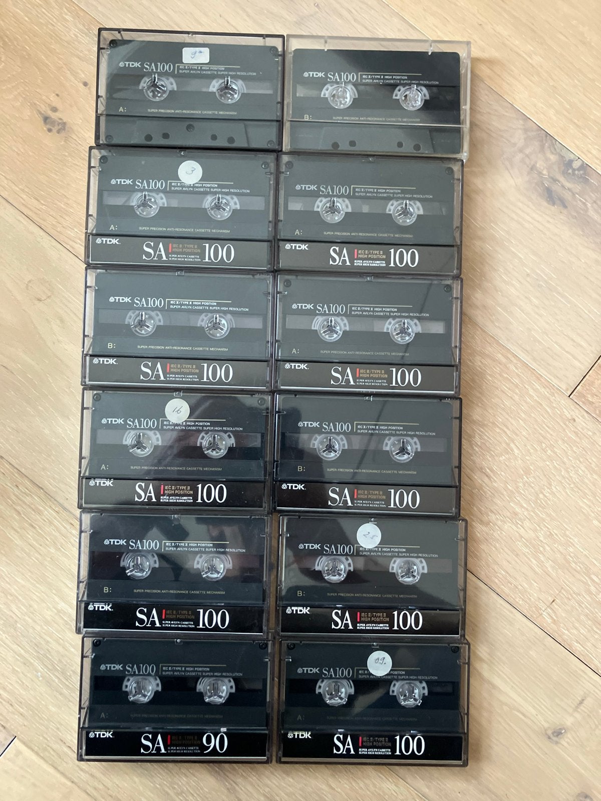 10x TDK SA100 IEC type II cassettebandjes, Cd's en Dvd's, Cassettebandjes, Gebruikt, 2 t/m 25 bandjes, Overige genres, Ophalen of Verzenden