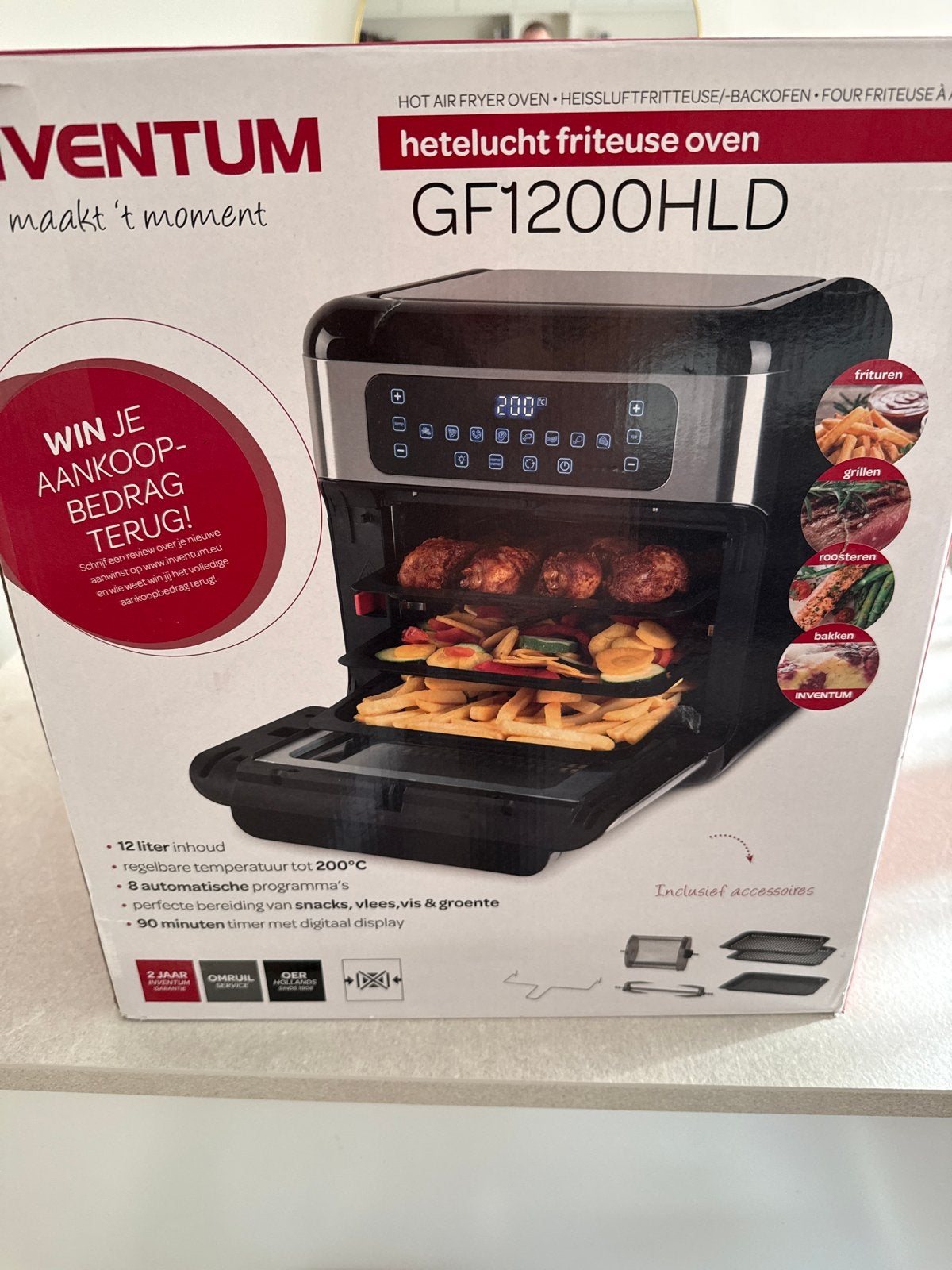Inventum Airfryer Oven xxl, Ophalen, Minder dan 45 cm, Gebruikt, Minder dan 45 cm