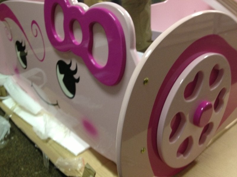 Autobed Pretty Girl - 90x200 - Roze, Kinderen en Baby's, Kinderkamer | Bedden, Niet ingevuld, Niet ingevuld, Niet ingevuld