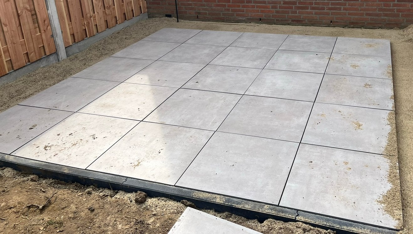 Restpartij keramische tuintegels 60x60x4, Ophalen, Gebruikt, 10 m² of meer, Beton