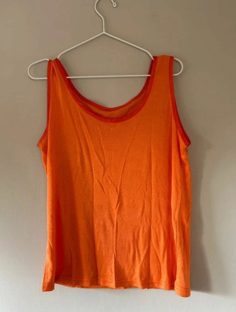 Oranje top maat L / XL zonder mouwen hemd topje, Maat 42/44 (L), Oranje, Ophalen of Verzenden, Zo goed als nieuw
