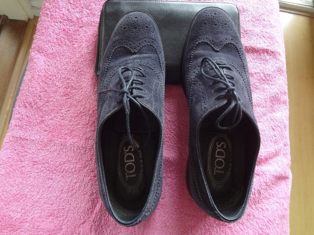 Tod's suede dames brogues maat 38, Schoenen met lage hakken, Ophalen of Verzenden, Zo goed als nieuw, Grijs