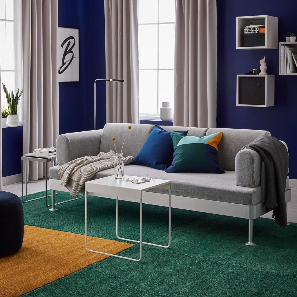 Ikea vloerkleed turquoise  133x195 cm laagpolig nette staat, Ophalen, 100 tot 150 cm, Modern, kleurrijk, warm, Groen