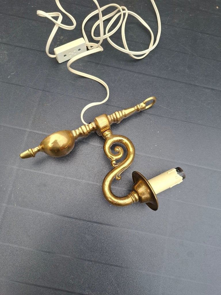 Vintage messing wandlamp, Antiek en Kunst, Ophalen of Verzenden