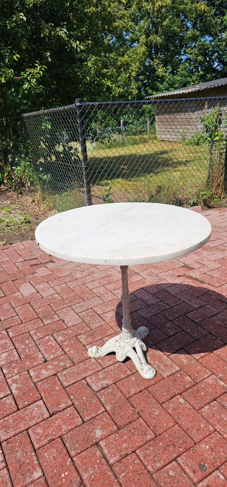 Vintage bistrotafel met marmeren blad, Ophalen