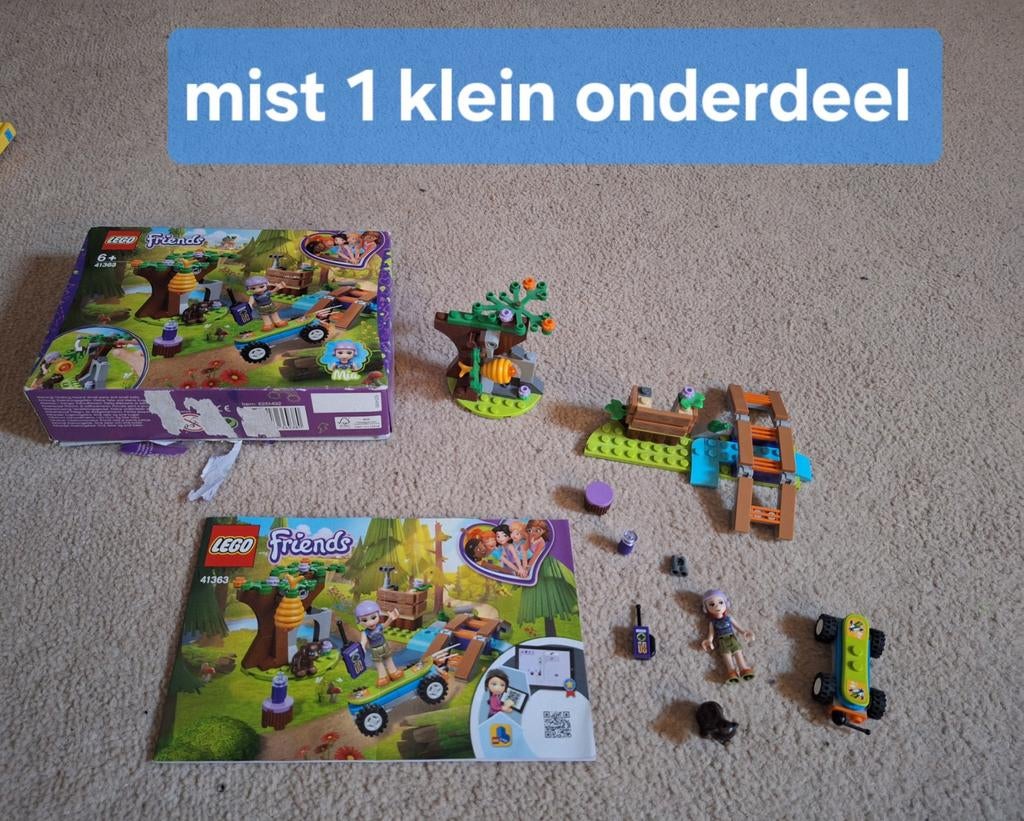 Lego Friends 41363 Mia's Bosavontuur - Zo goed als nieuw, Lego, Friends, Ophalen of Verzenden, Zo goed als nieuw
