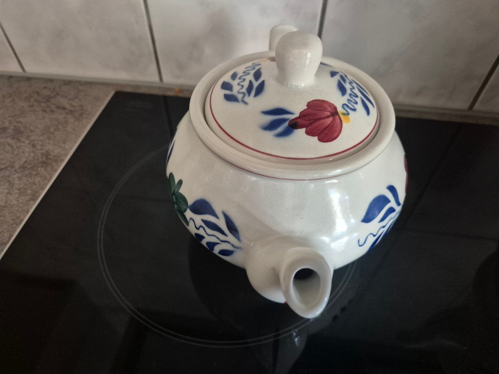 Boeren bont theepot, Ophalen of Verzenden