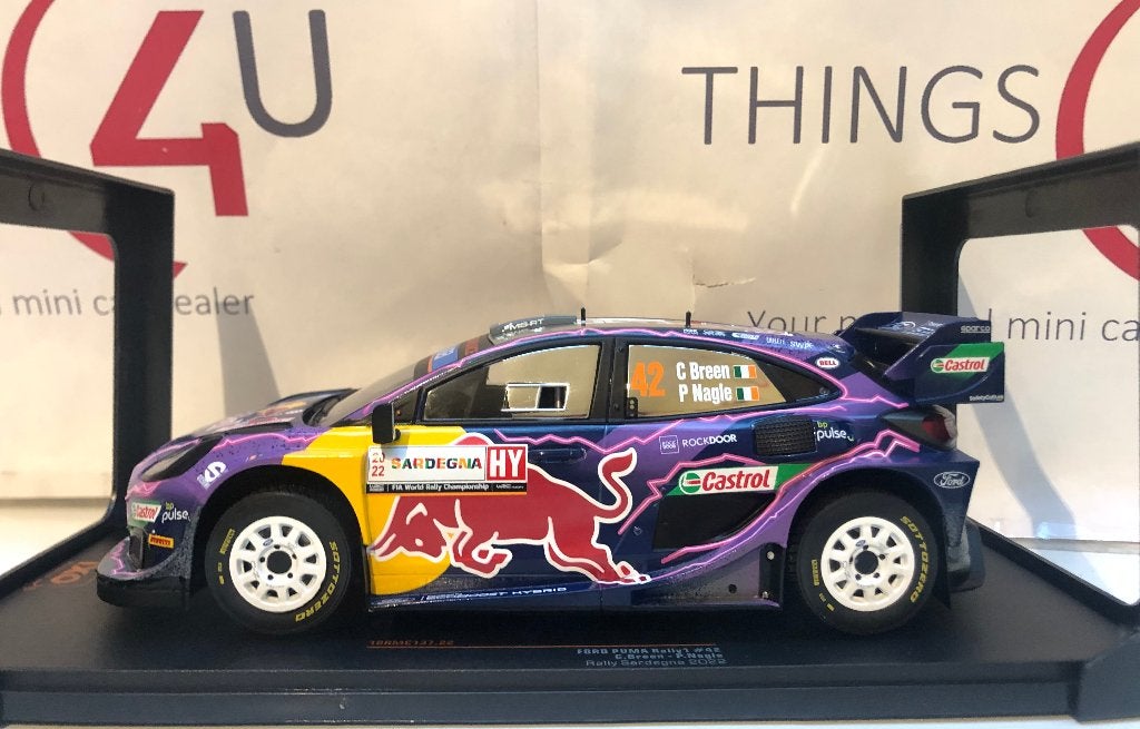 Ixo 1:18 Ford Puma Rally1 #42 tweede Rally Sardinie 2022, Ophalen of Verzenden, Nieuw, Auto, Overige merken