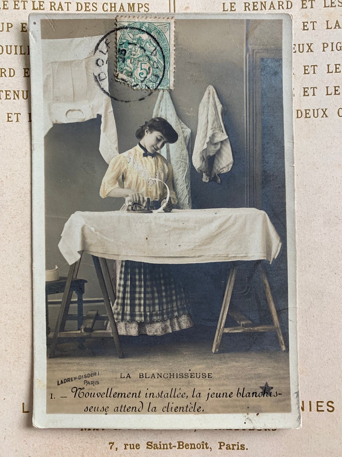 1907 La blanchisseuse - de wasvrouw - strijken (RR), Ophalen of Verzenden, Voor 1920, Gelopen, Ambachten of Beroep
