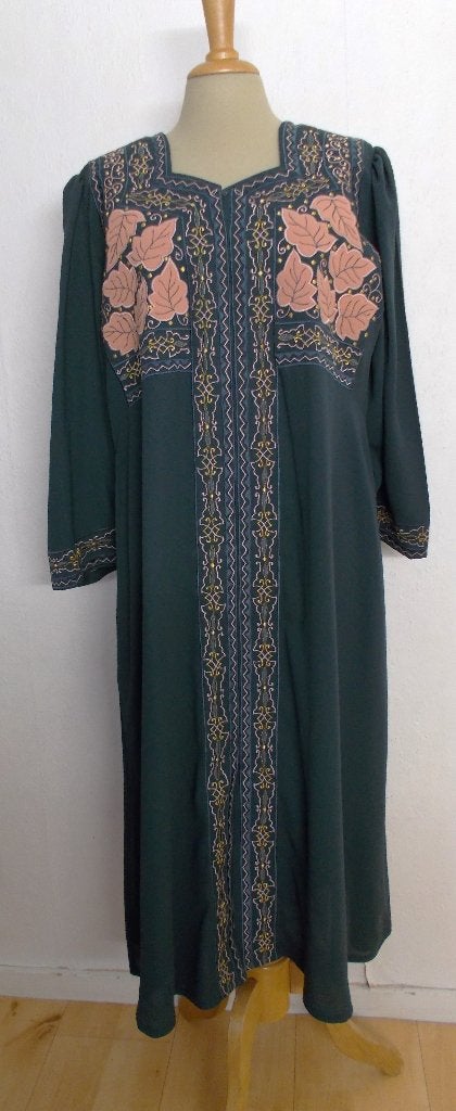 Oosterse maxi groene jurk! L, Maat 42/44 (L), Ophalen of Verzenden, Zo goed als nieuw, Onder de knie