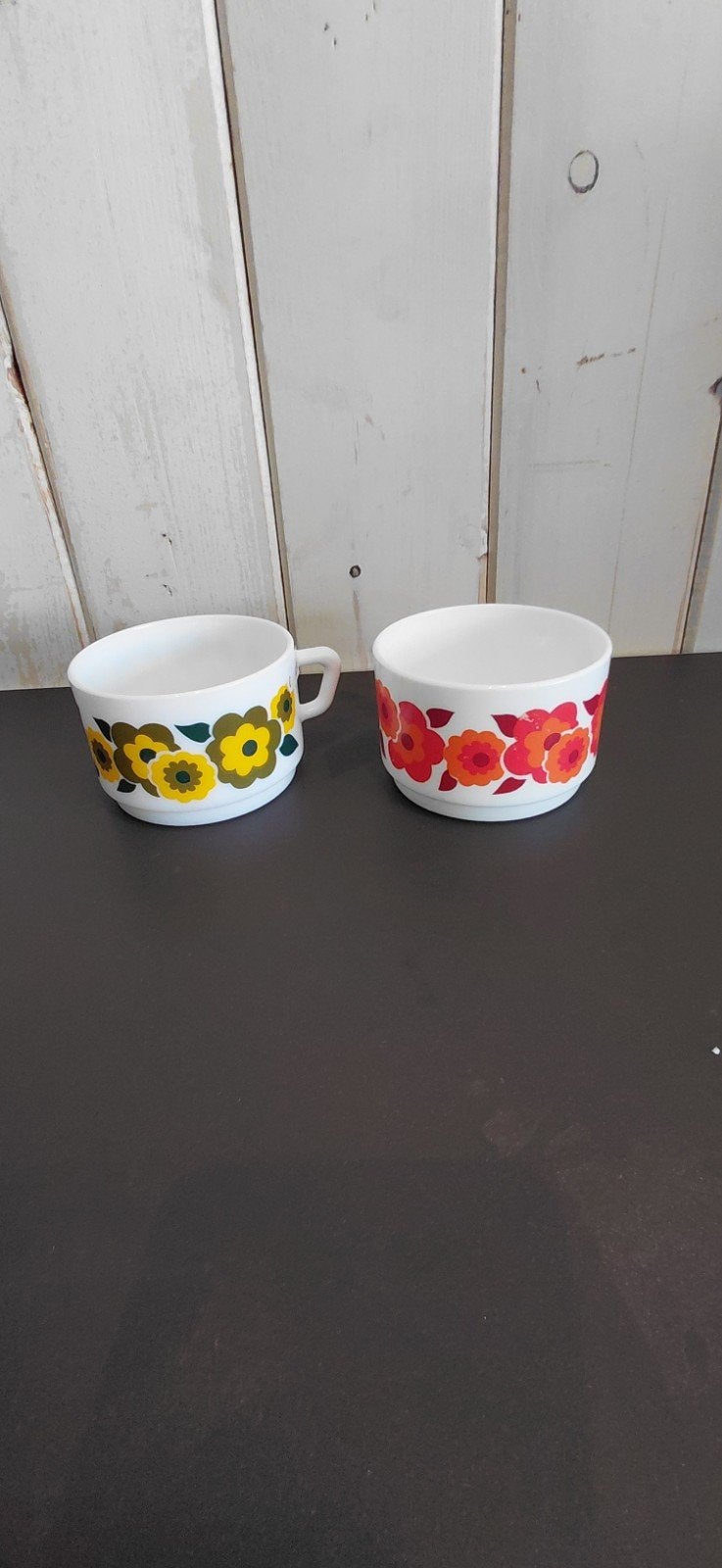Vintage Arcopal France Lotus kopjes - seventies, Ophalen of Verzenden