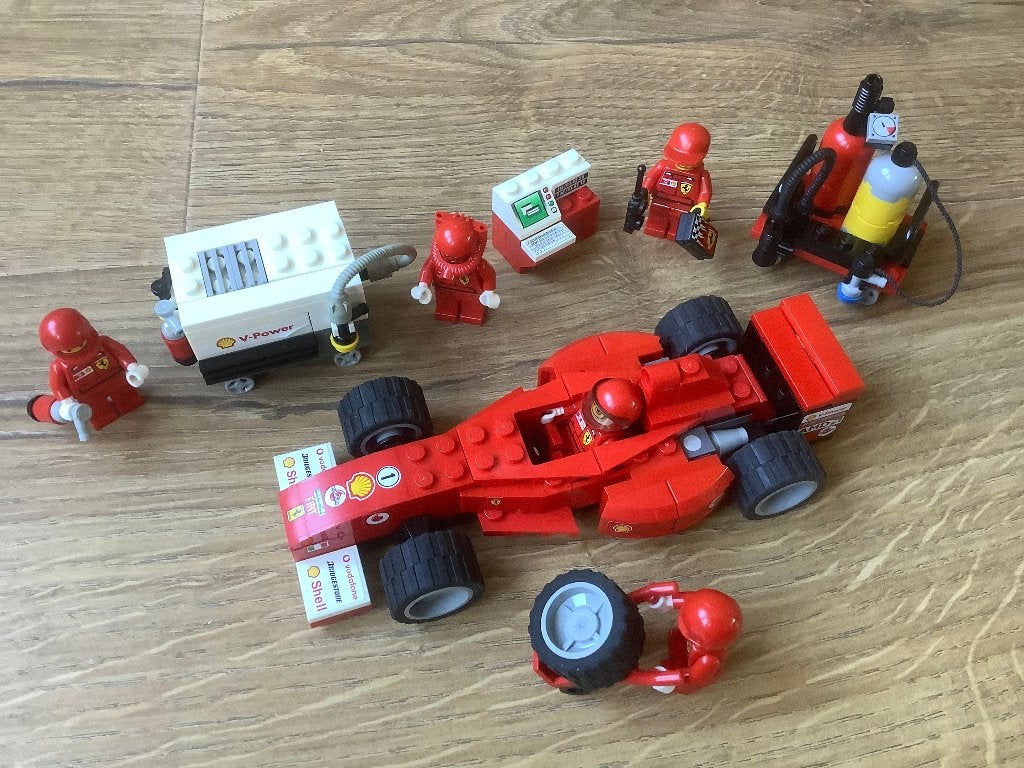 Lego 8673 Racers Ferrari F1 Fuel Stop, Gebruikt, Lego, Ophalen of Verzenden, Racers