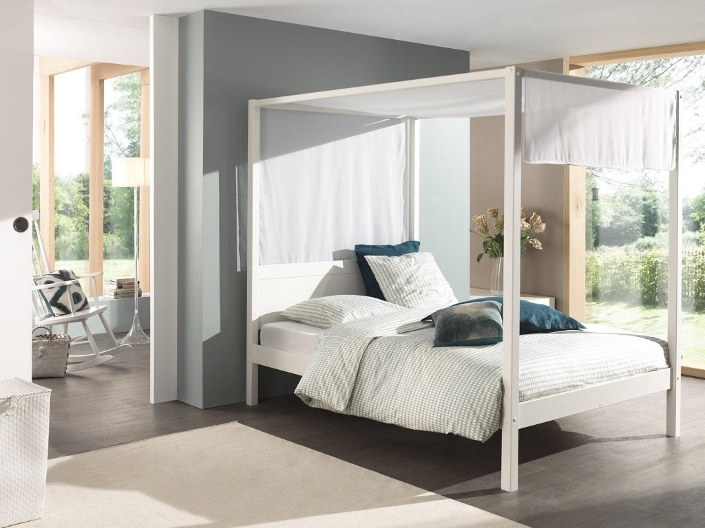Pino hemelbed 2-persoons - 140 x 200 -Wit, Niet ingevuld, Niet ingevuld, Niet ingevuld
