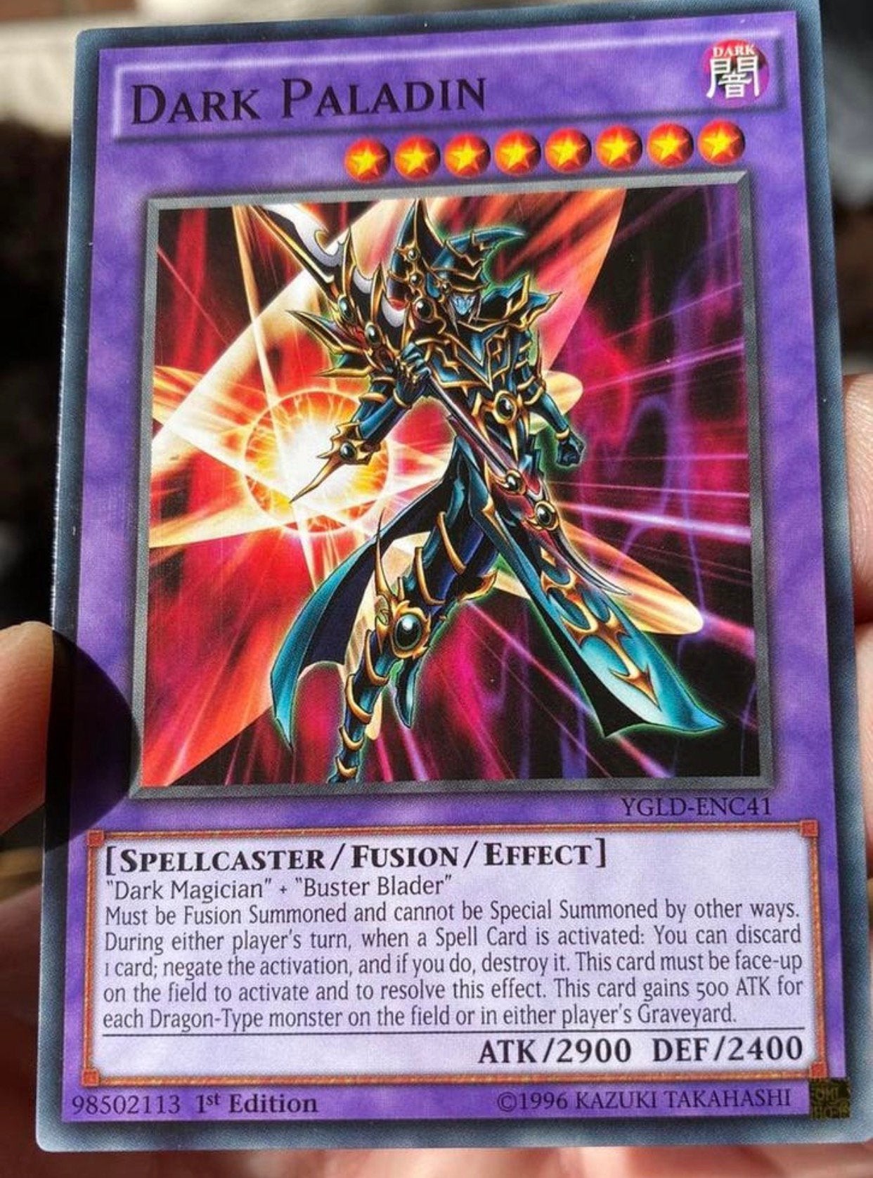 Yu-Gi-Oh! Dark Paladin YGLD 1st Edition !, Hobby en Vrije tijd, Verzamelkaartspellen | Yu-gi-Oh!, Ophalen of Verzenden, Zo goed als nieuw