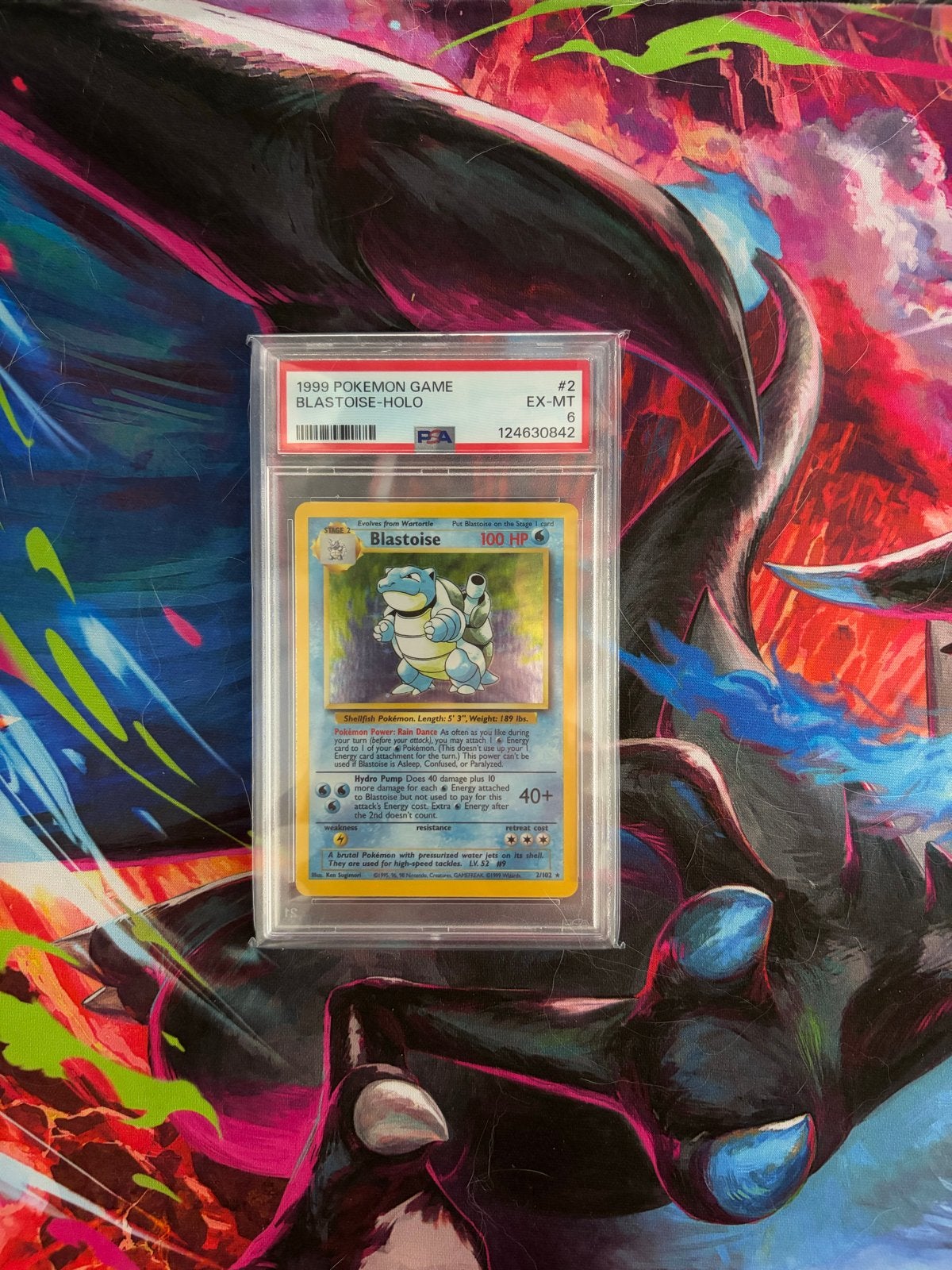 Blastois Holo 1999 Pokémon Game EX-MT 6 PSA Graded, Ophalen, Gebruikt, Losse kaart, Foil