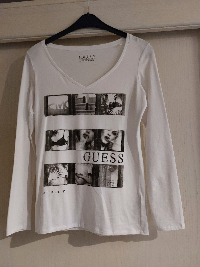 Te koop nieuw shirt van het merk Guess, Guess, Wit, Maat 42/44 (L), Nieuw