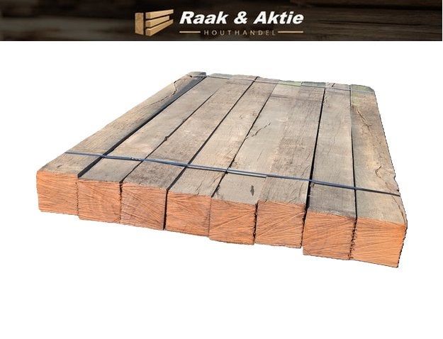 8 Hardhouten palen 15x15 cm 2.40 m lang - nr: HB250