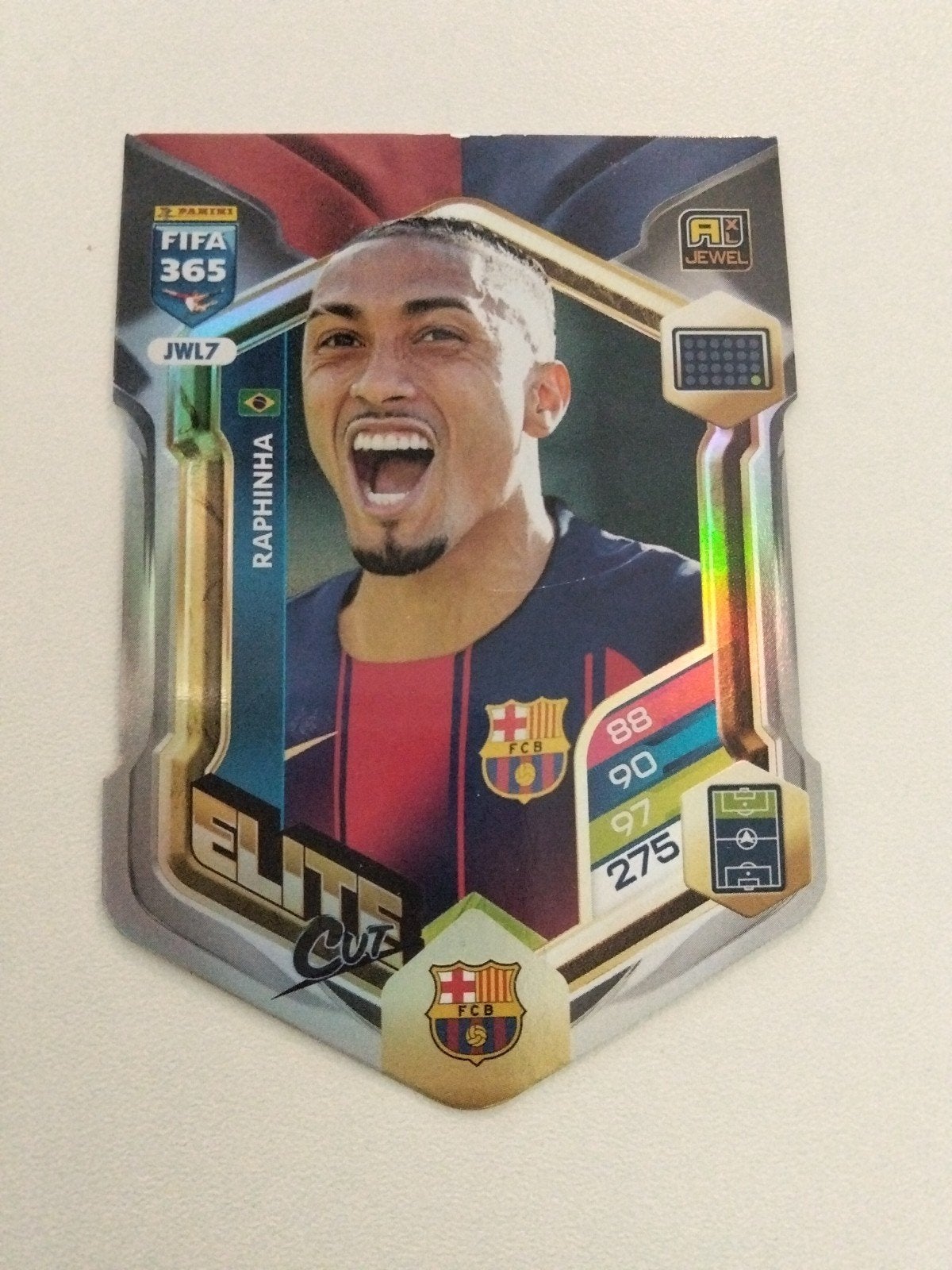 Panini FIFA 365 Adrenalyn XL Raphinha Elite Cut Kaart, Ophalen of Verzenden, Zo goed als nieuw, Losse kaart