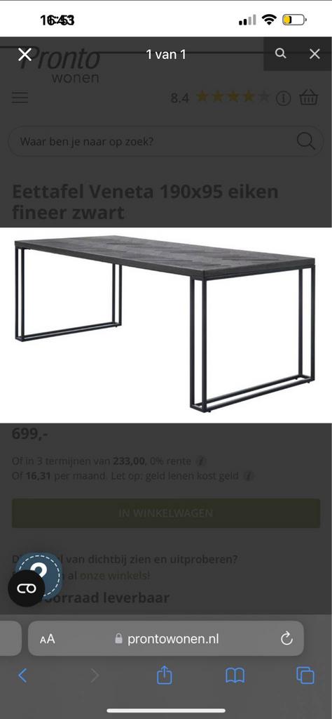 Eettafel, Ophalen of Verzenden, Zo goed als nieuw, 25 tot 50 cm, Rechthoekig