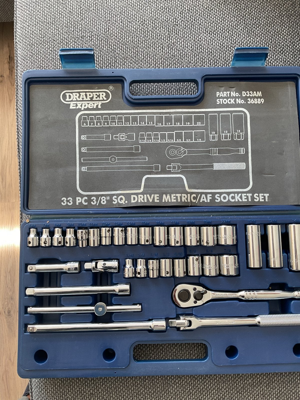 Draper 33-delige 3/8" Socket Set Metrisch/AF - Nieuwstaat, Ophalen, Zo goed als nieuw, Gereedschapsset, Overige merken