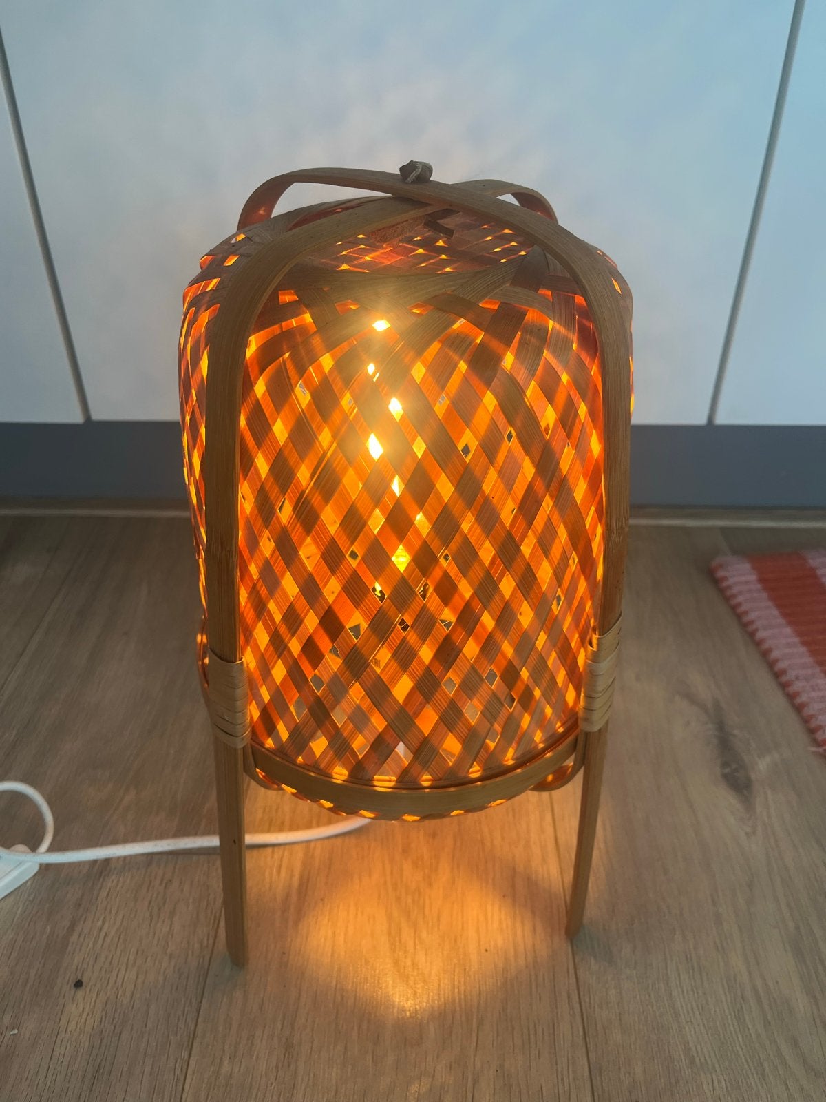 IKEA Knixhult bamboe tafellamp - vintage look, Met schakelaar, Vintage, Natuurlijk materiaal, IKEA
