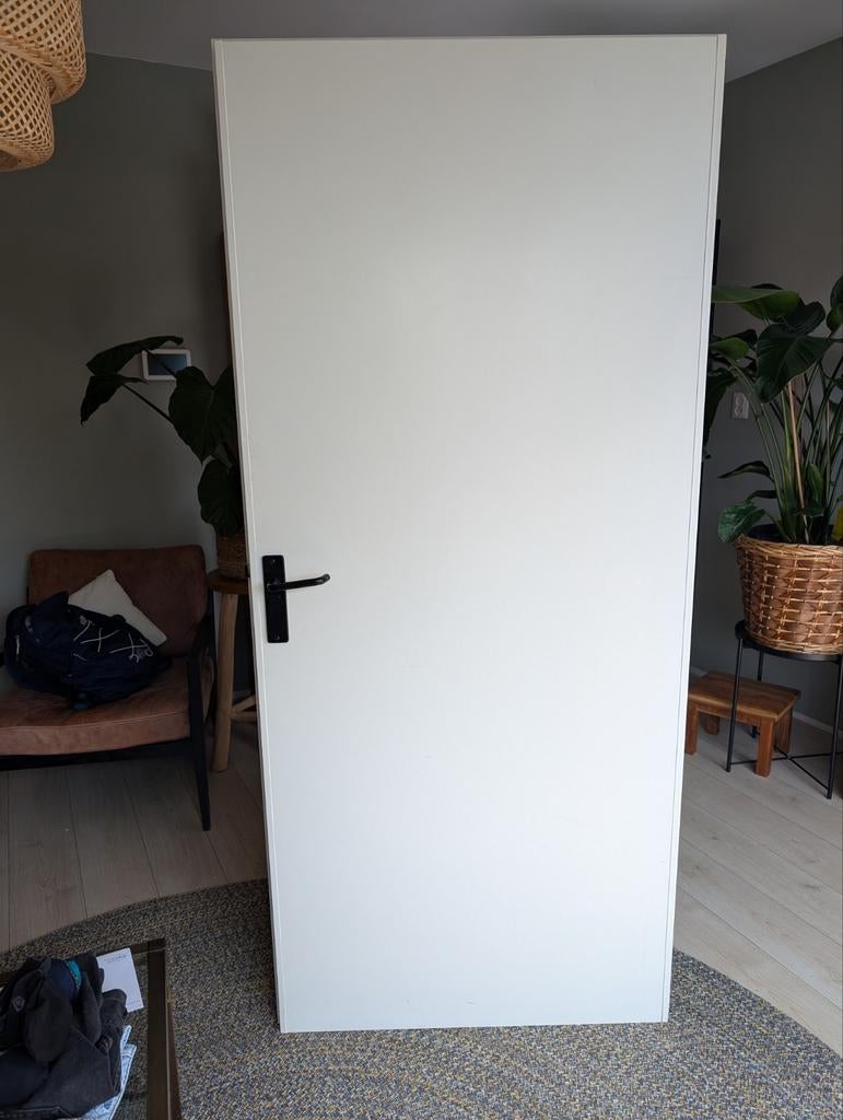 Opdekdeur linksdraaiend wit 88 x 201 cm, Ophalen, Gebruikt, Binnendeur, 200 tot 215 cm
