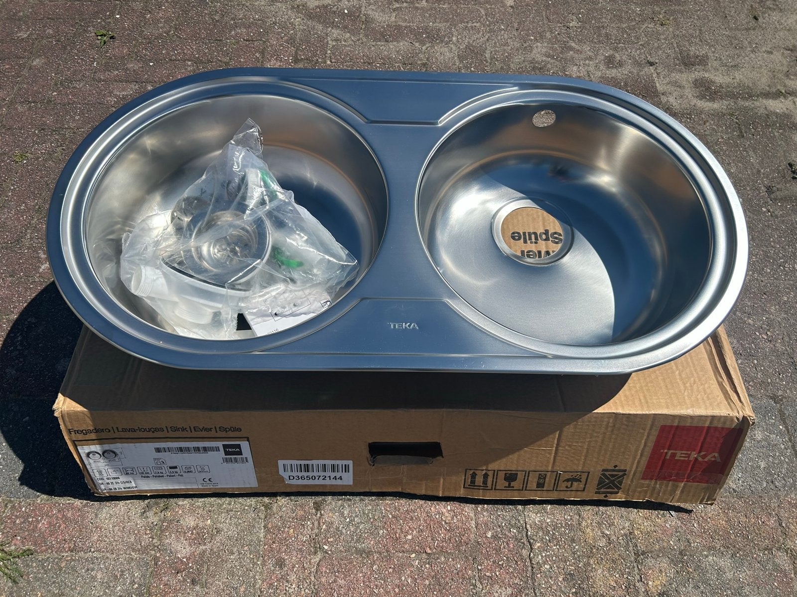 Teka Duetta 2C Inox Spoelbak - Nieuw in doos, Ophalen, Overige typen, Metaal, Overige merken