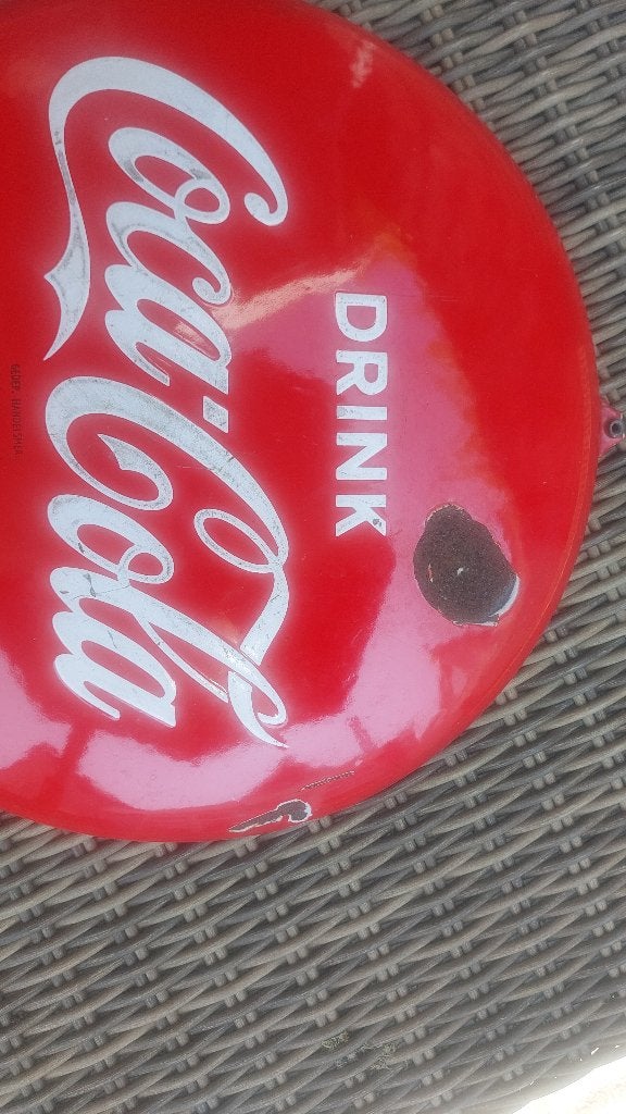 Coca Cola emaille bord, Verzamelen, Merken en Reclamevoorwerpen, Ophalen of Verzenden, Gebruikt, Reclamebord