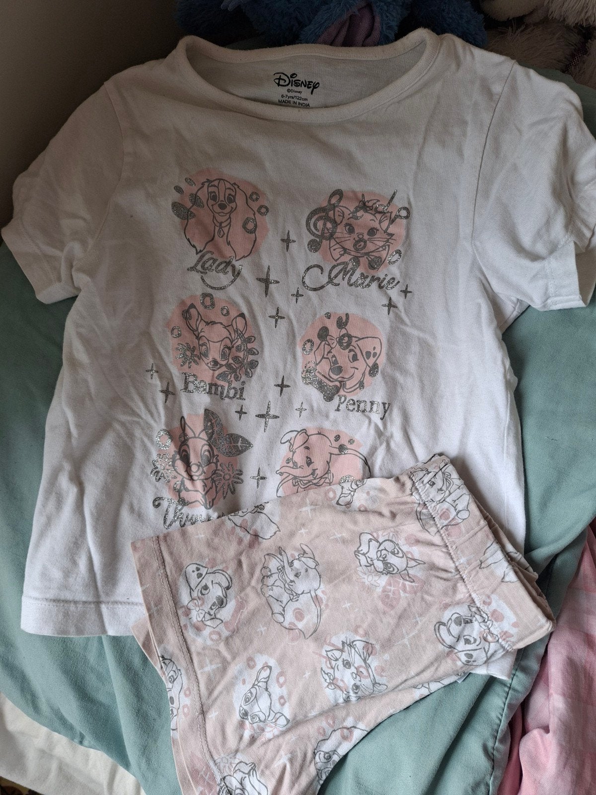 Zomerpyjama Disney maat 122, Kinderen en Baby's, Disney, Nacht- of Onderkleding, Gebruikt, Meisje