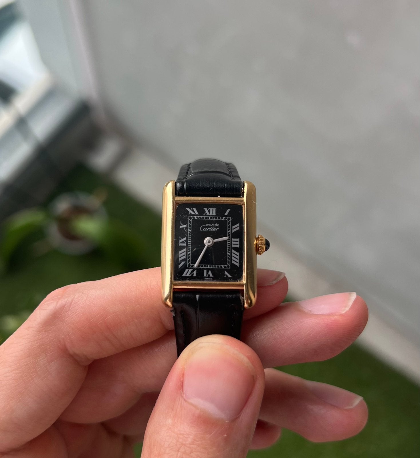 Must de Cartier Tank, Black Roman, Manual, Small, Sieraden, Tassen en Uiterlijk, Ophalen of Verzenden, Overige merken, 1960 of later