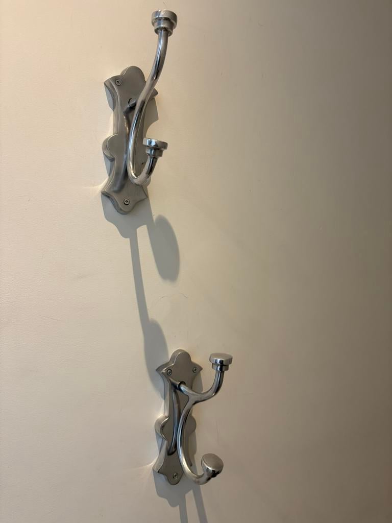 Mooie grote zilveren kapstok voor aan muur, Huis en Inrichting, Wandkapstok, Ophalen of Verzenden, Zo goed als nieuw, Minder dan 100 cm