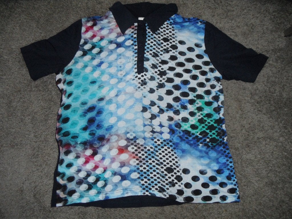 Mooi kleurrijk damesshirt van Germaine, maat 44, Kleding | Dames, T-shirts, Blauw, Maat 42/44 (L), Ophalen of Verzenden, Zo goed als nieuw