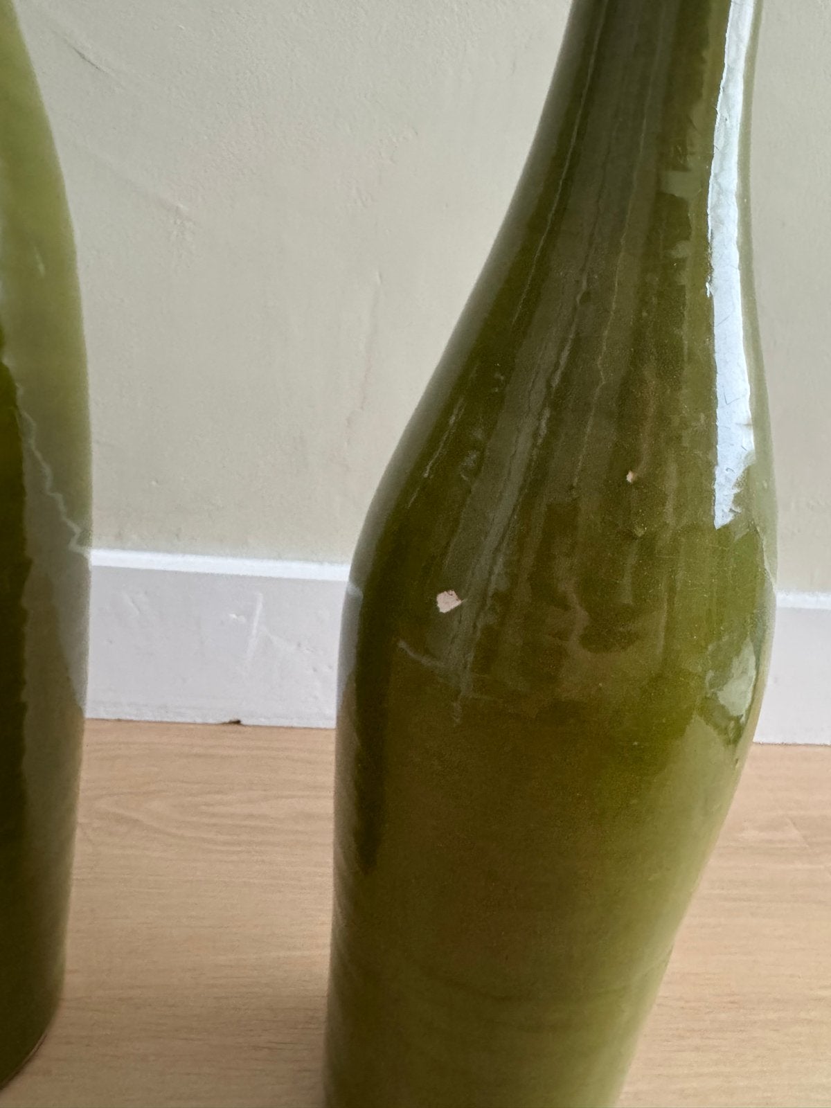 Set van 2 hoge groene vintage vazen - 70 en 90 cm, Ophalen