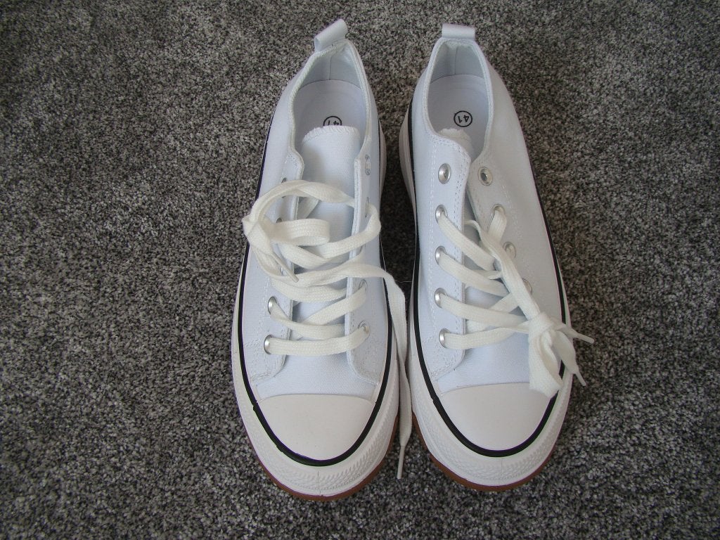 NIEUWE canvas sneakers / maat 41 / wit, Wit, Nieuw, Ophalen of Verzenden, Sneakers of Gympen
