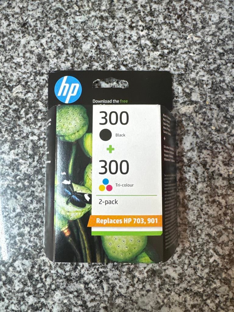 HP 300 Zwarte en Driekleuren Inktcartridge 2-pack, Ophalen of Verzenden, Nieuw, Cartridge